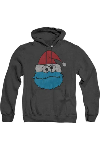 Gildan Sesame Street Cookie Monster Christmas Adult Heather Hoodie In Black