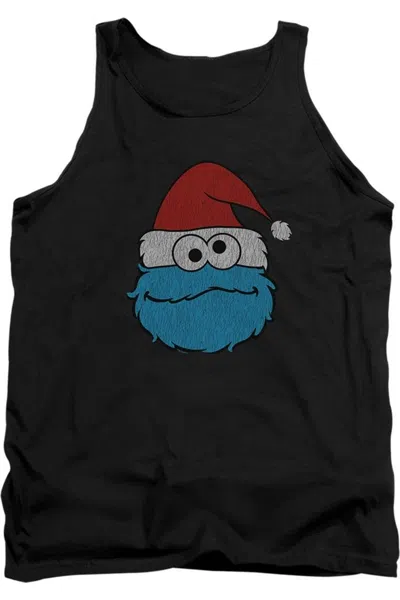 Gildan Sesame Street Cookie Monster Christmas Adult Tank In Black