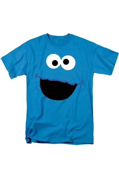 Gildan Sesame Street Cookie Monster Face Short Sleeve Adult Tee / T-shirt In Blue