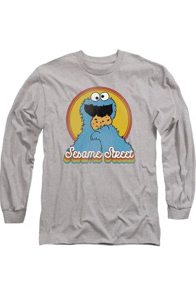 Gildan Sesame Street Cookie Monster Layers Long Sleeve Adult Tee / T-shirt In Multi