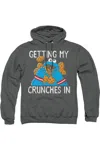 Gildan Sesame Street Cookie Monster My Crunches Adult Pull Over Hoodie In Pink