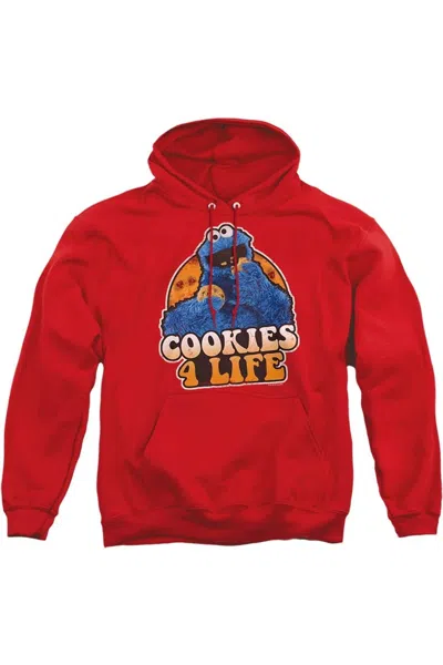 Gildan Sesame Street Cookies 4 Life Adult Pull Over Hoodie In Red
