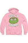Gildan Sesame Street Cute N Grumpy Adult Pull Over Hoodie In Pink