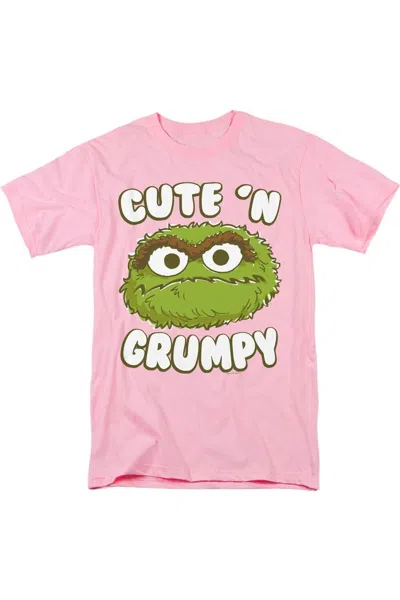 Gildan Sesame Street Cute N Grumpy Short Sleeve Adult Tee / T-shirt In Pink
