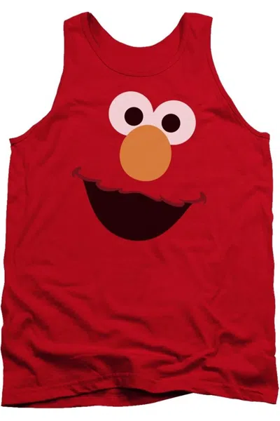 Gildan Sesame Street Elmo Face Adult Tank In Red