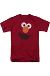 Gildan Sesame Street Elmo Face Short Sleeve Adult Tee / T-shirt In Red
