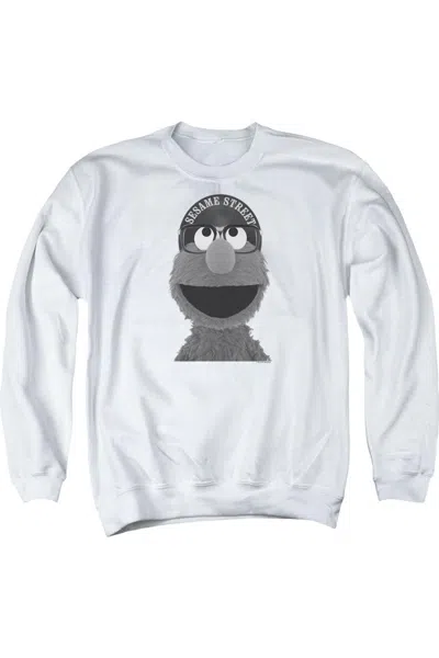 Gildan Sesame Street Elmo Lee Adult Crewneck Sweatshirt In White