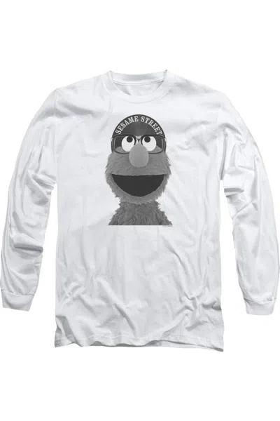 Gildan Sesame Street Elmo Lee Long Sleeve Adult Tee / T-shirt In White