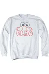 Gildan Sesame Street Elmo Letters Adult Crewneck Sweatshirt In White