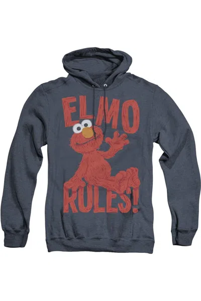 Gildan Sesame Street Elmo Rules Adult Heather Hoodie In Blue