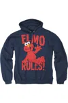Gildan Sesame Street Elmo Rules Adult Pull Over Hoodie In Blue