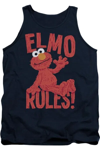 Gildan Sesame Street Elmo Rules Adult Tank In Blue