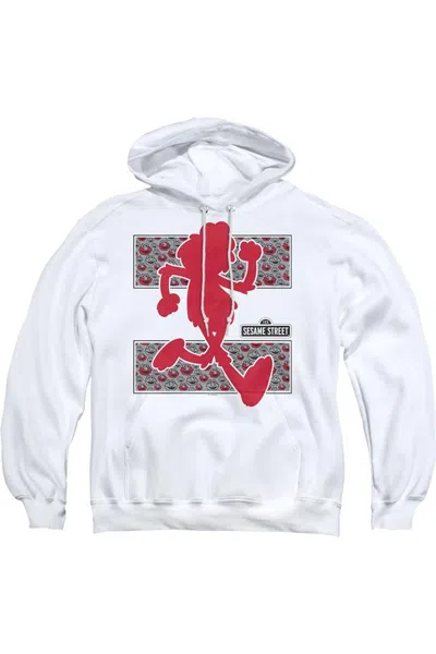 Gildan Sesame Street Elmo Runs Adult Pull Over Hoodie In White