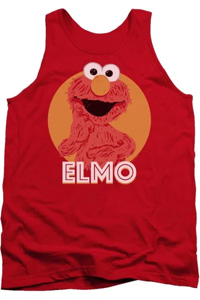 Gildan Sesame Street Elmo Scribble Adult Tank In Red