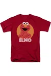 Gildan Sesame Street Elmo Scribble Short Sleeve Adult Tee / T-shirt In Red