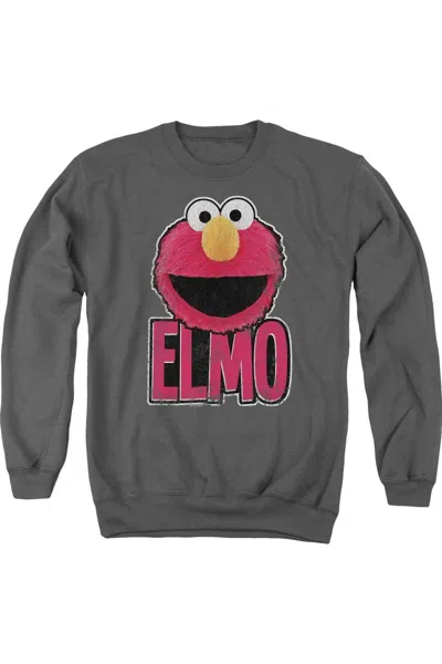 Gildan Sesame Street Elmo Smile Adult Crewneck Sweatshirt In Pink