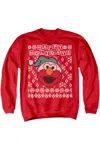 Gildan Sesame Street Elmo Ugly Christmas Adult Crewneck Sweatshirt In Red