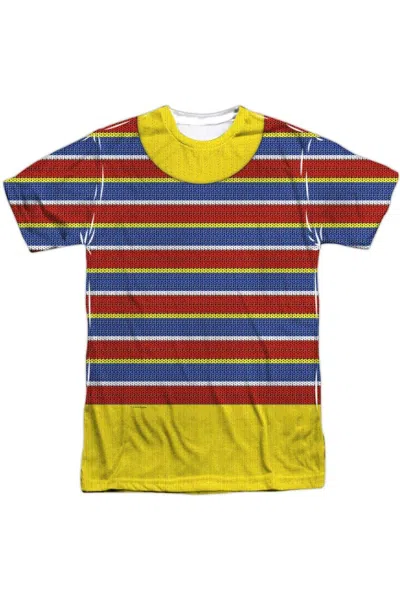 Gildan Sesame Street Ernie Costume Short Sleeve Adult Poly Crew T-shirt In White