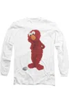 Gildan Sesame Street Existential Elmo Long Sleeve Adult Tee / T-shirt In White