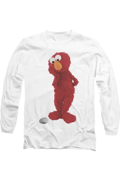 Gildan Sesame Street Existential Elmo Long Sleeve Adult Tee / T-shirt In White