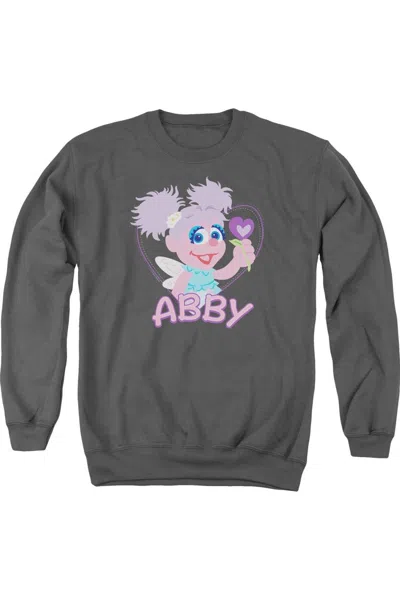 Gildan Sesame Street Flat Abby Adult Crewneck Sweatshirt In Pink
