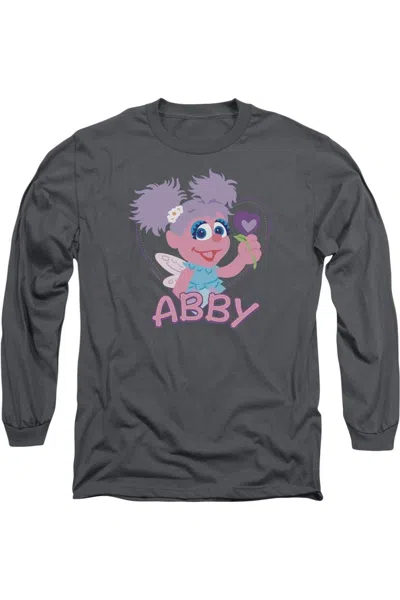 Gildan Sesame Street Flat Abby Long Sleeve Adult Tee / T-shirt In Pink