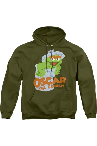 Gildan Sesame Street Flat Oscar Adult Pull Over Hoodie In Green