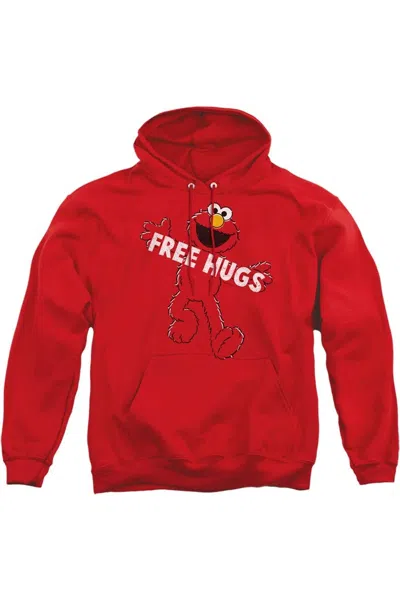 Gildan Sesame Street Free Hugs Adult Pull Over Hoodie In Red