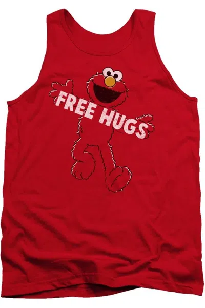 Gildan Sesame Street Free Hugs Adult Tank In Red