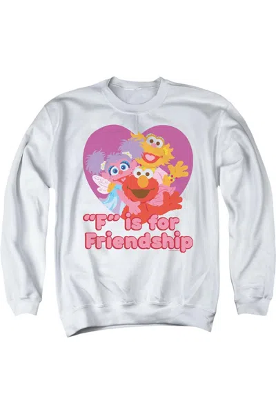 Gildan Sesame Street Friendship Adult Crewneck Sweatshirt In White
