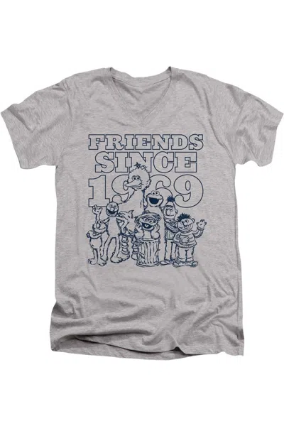 Gildan Sesame Street Friendshort Sleeveince Short Sleeve Adult V Neck Premium Cotton Tee / T-shirt In Multi
