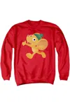 Gildan Sesame Street Furry Friend, Little Mouse Adult Crewneck Sweatshirt In Red