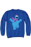 Gildan Sesame Street Furry Friends Forever! Cookie Monster Adult Crewneck Sweatshirt In Blue