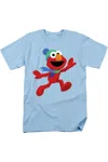 Gildan Sesame Street Furry Friends Forever! Elmo´s Winter Run Short Sleeve Adult Tee / T-shirt In Blue