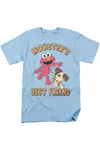 Gildan Sesame Street Furry Friends Forever Monster´s Best Friend Short Sleeve Adult Tee / T-shirt In Blue