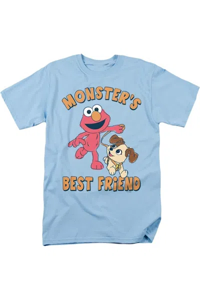 Gildan Sesame Street Furry Friends Forever Monster´s Best Friend Short Sleeve Adult Tee / T-shirt In Blue