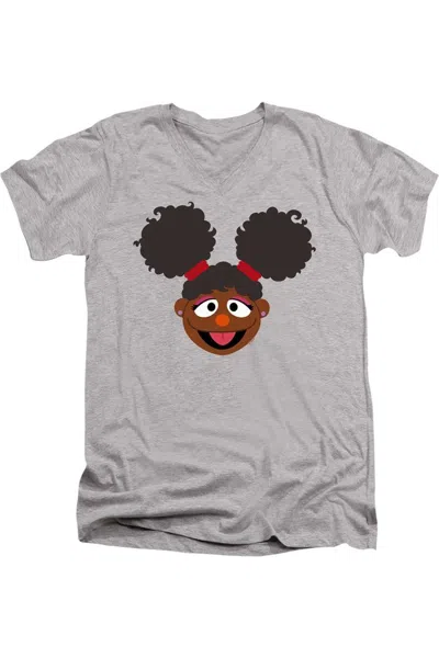 Gildan Sesame Street Gabrielle Face Short Sleeve Adult V Neck Premium Cotton Tee / T-shirt In Multi