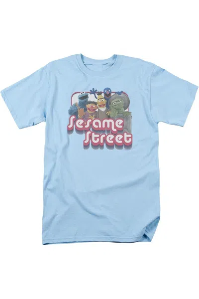 Gildan Sesame Street Groovy Group Short Sleeve Adult Tee / T-shirt In Blue