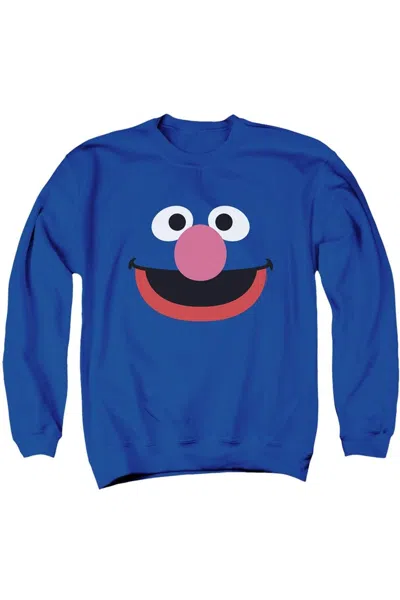 Gildan Sesame Street Grover Face Adult Crewneck Sweatshirt In Blue