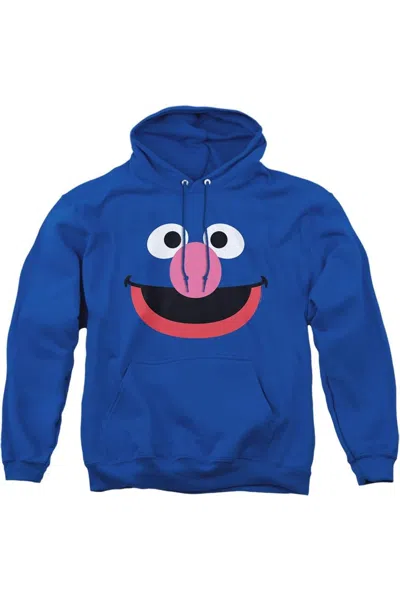 Gildan Sesame Street Grover Face Adult Pull Over Hoodie In Blue