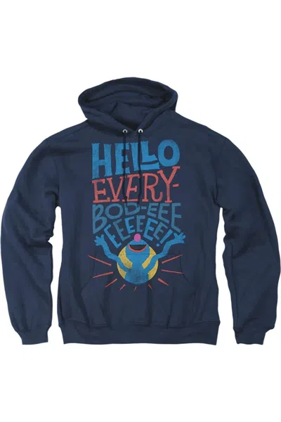 Gildan Sesame Street Grover Hello Everybody Adult Pull Over Hoodie In Blue