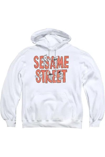 Gildan Sesame Street In Letters Adult Pull Over Hoodie In White