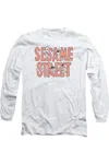 Gildan Sesame Street In Letters Long Sleeve Adult Tee / T-shirt In White
