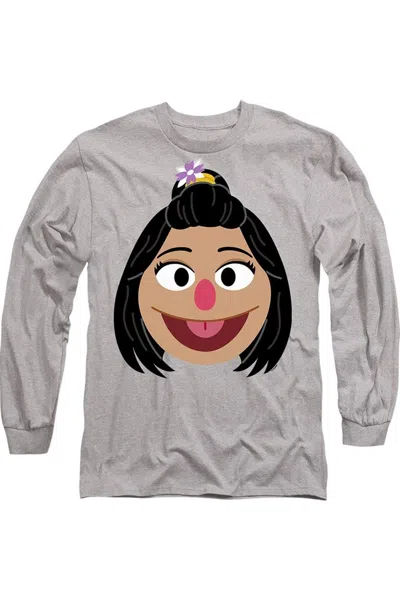 Gildan Sesame Street Ji Young Face Long Sleeve Adult Tee / T-shirt In Multi