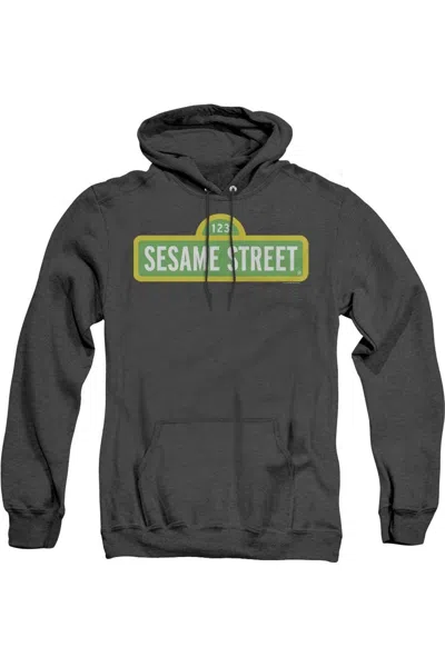 Gildan Sesame Street Logo Adult Heather Hoodie In Black