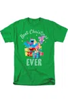 Gildan Sesame Street Merry Christmas Elmo, Tango, Abby Cadabby Short Sleeve Adult Tee / T-shirt In Green