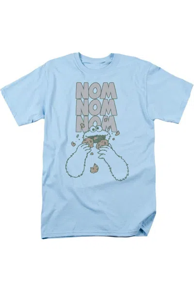 Gildan Sesame Street Nom Nom Short Sleeve Adult Tee / T-shirt In Blue