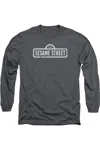 Gildan Sesame Street One Color Logo Long Sleeve Adult Tee / T-shirt In Pink