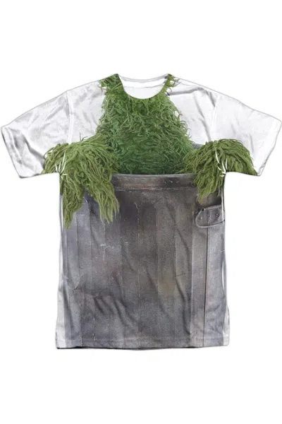 Gildan Sesame Street Oscar Costume Short Sleeve Adult Poly Crew T-shirt In White