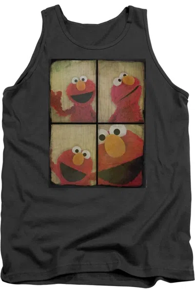 Gildan Sesame Street Photo Booth Elmo Adult Tank In Gray